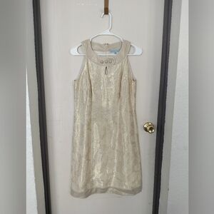 Antonio Melanie Brocade gold dress Silke, size 8